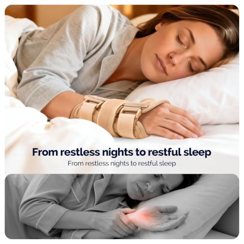 Image of FEATOL Carpal Tunnel Wrist Brace 2 Pack, Splint Night Support Women Men