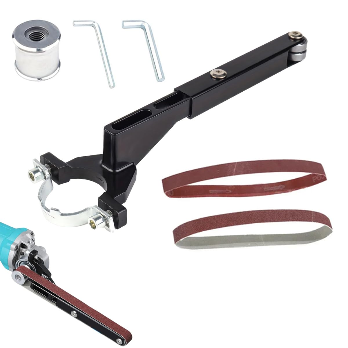 Serplex® Angle Grinder Belt Sander Attachment for 100MM/125MM Grinding Disk Angle Grinder, Belt Sander Adapter Belt Sander Adapter For Angle Grinder, Angle Grinder Adapter For Sharpening Polishing (B0DJ2P7VV2) Amazon Price History, Amazon Price Tracker