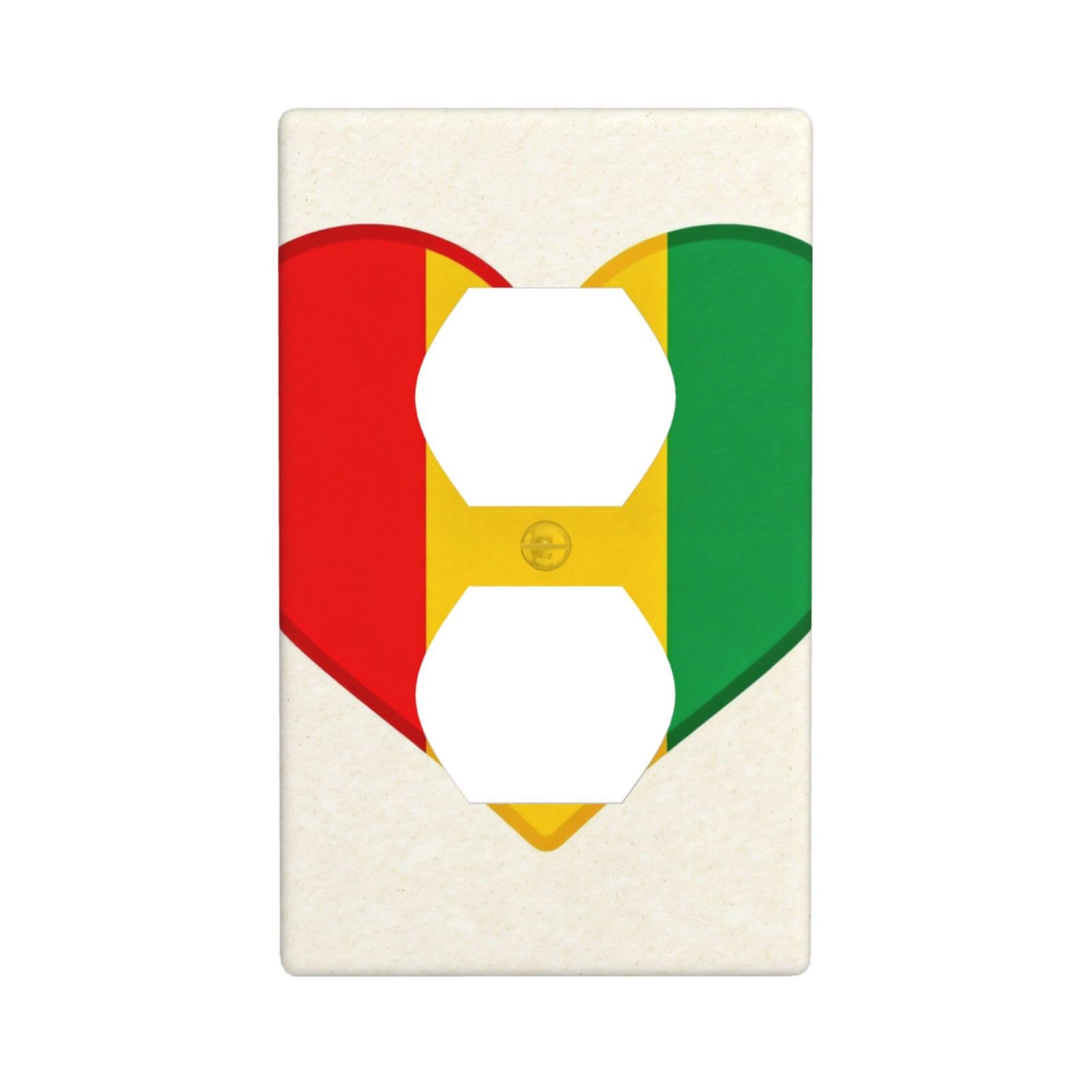Italy Flag Heart Decorative Switch Plate Cover-Unbreakable Polycarbonate Wall Plate for Home Office, 1 Gang with Screws