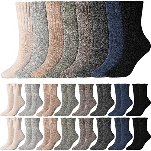 JaGely Mens Hiking Wool Socks Warm Thermal Thick Athletic Boot Sock for Winter Cold Weather, One Size, Multicolored