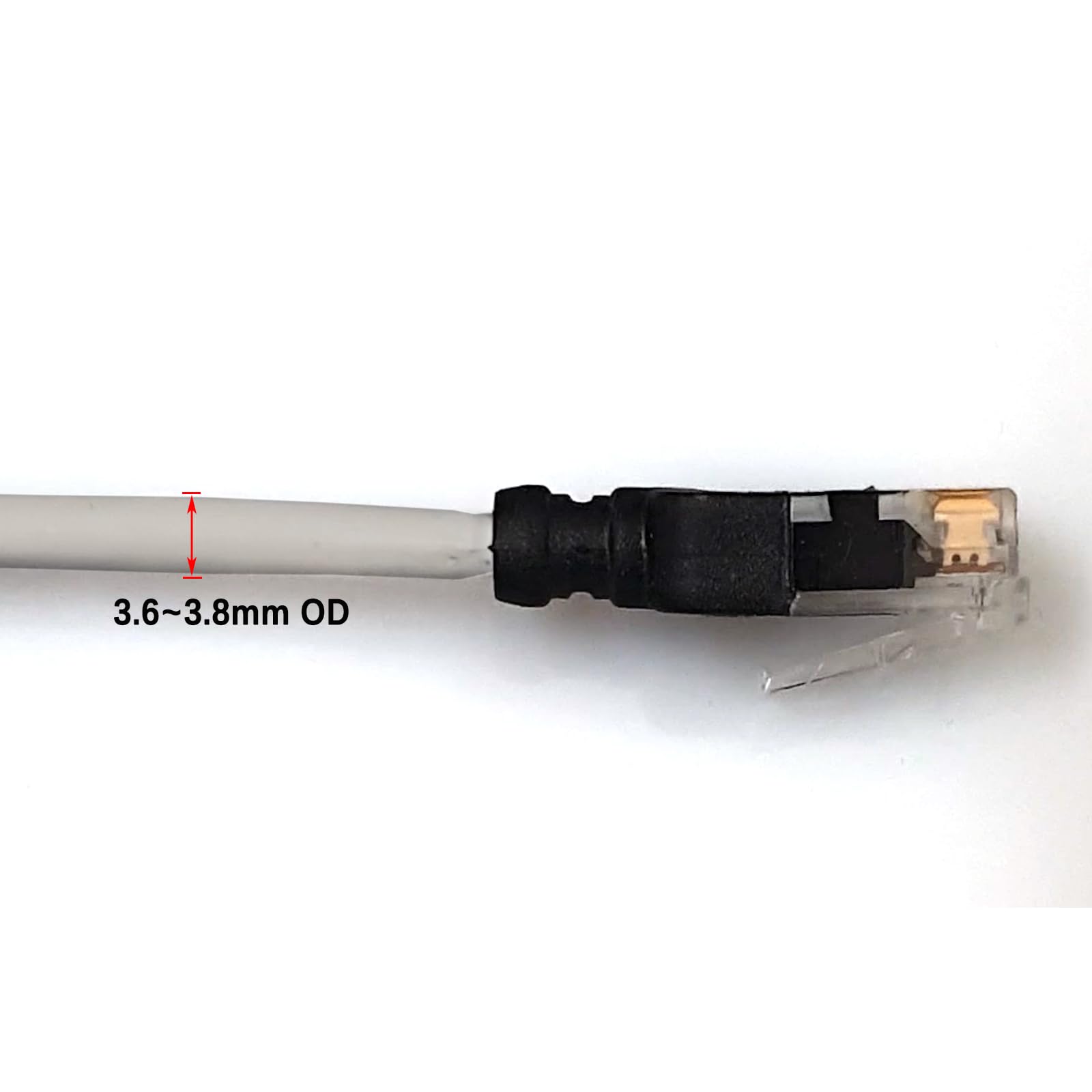 Cat6a - Cable Ethernet RJ45 de 50 pies, 550 MHz, 10 G, UTP, alambre de cobre puro desnudo 28 AWG, delgado 3.6 OD para redes domésticas y empresariales, cable de conexión flexible (gris, 65