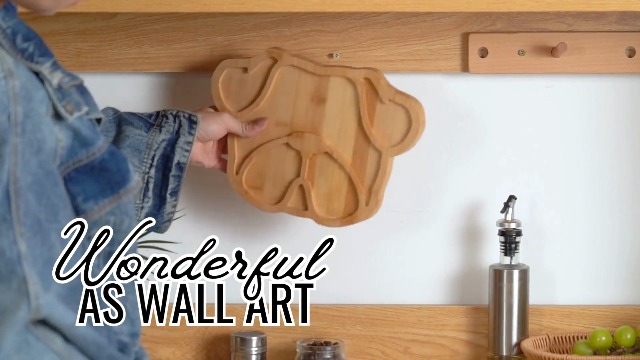 Tabla de cortar rectangular de bambú con diseño pug miniatura 7