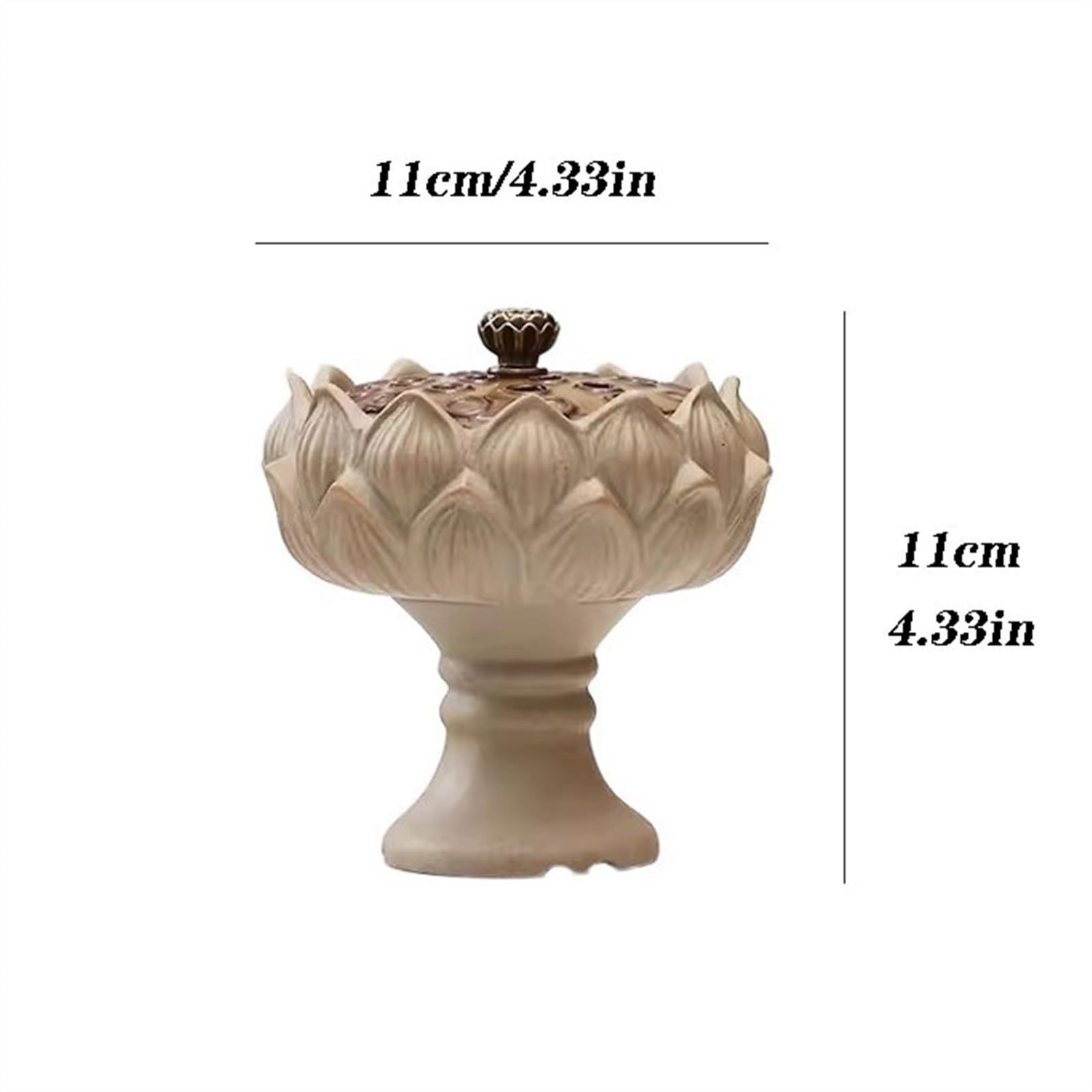 Dekoracje Ręcznie rzeźbiona kadzielnica w kształcie lotosu Wykwintna ceramiczna kadzidło dekoracja wewnętrzna stylu retro