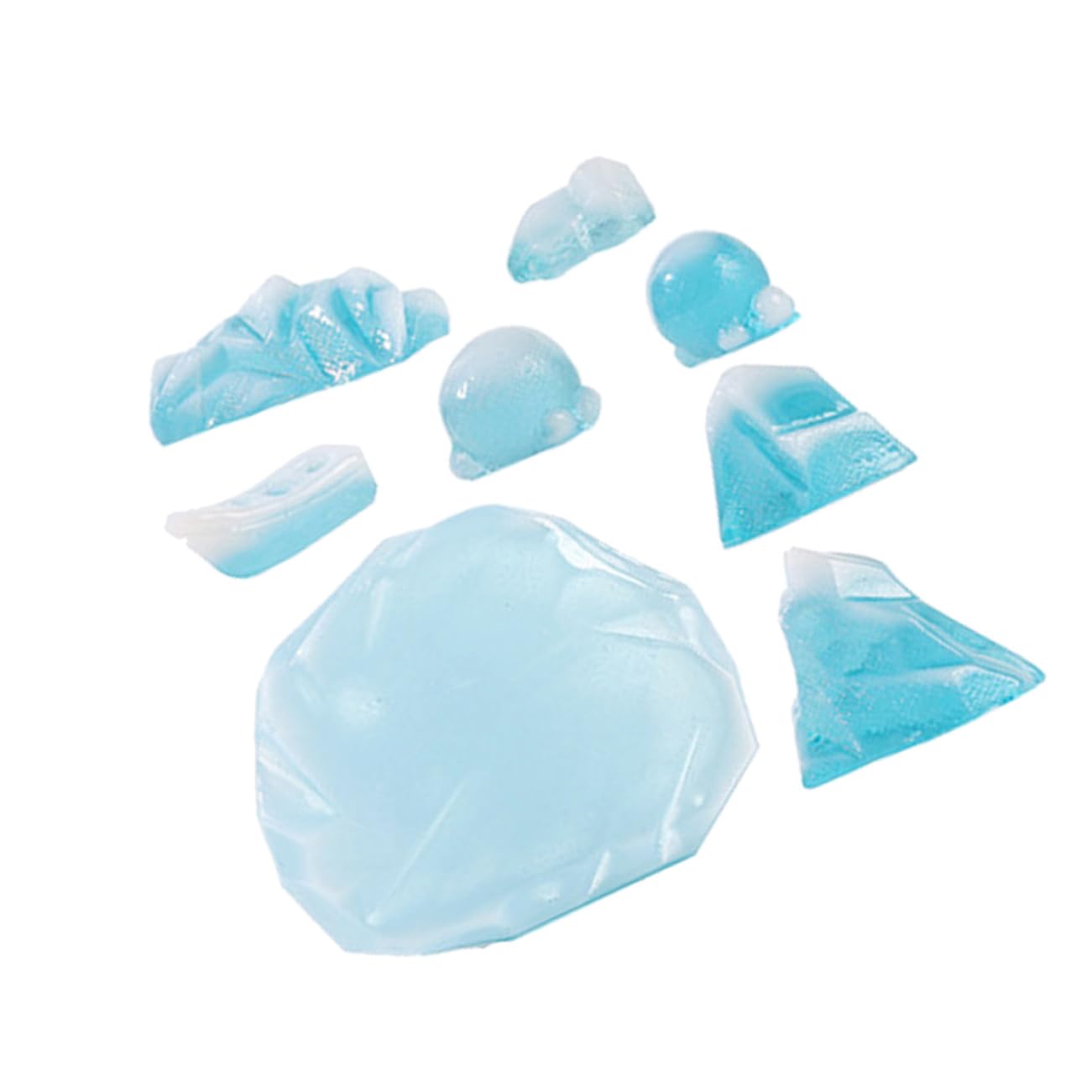 Didiseaon 8pcs Realistic Arctic Landscape Model Ice Cube Tray Shapes for Winter Animals Small World Diy Miniature Aquarium Ornament