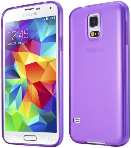 Laza Galaxy S5 Case, [Slim Jelly Series] Samsung Galaxy S5 [Purple] Gloss Case Soft Flexible [Slim-fit] TPU Case Translucent Showoff Design Case Cover for Galaxy S5 / Galaxy SV/Galaxy S V- Purple
