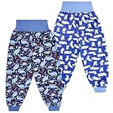 MooMoo Baby コットン おねしょズボン 2枚セット｜防漏・ハイウエスト・薄型・通気性｜調整可能ウエスト・男の子・女の子用・おねしょ対策・幼稚園・小学生用（5～7歳）