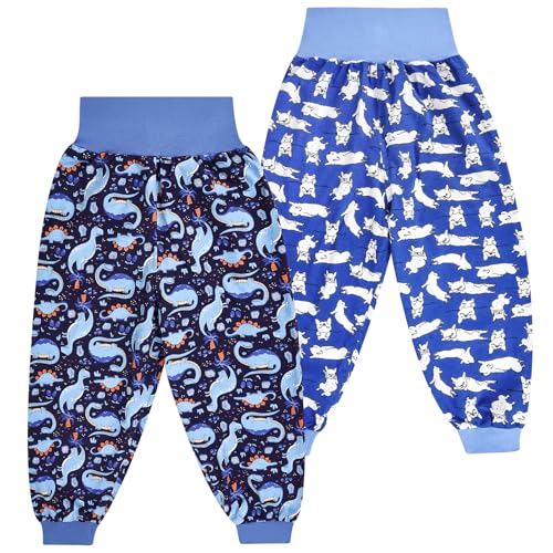 MooMoo Baby Diaper Pants, High Waist Nighttime Potty Training Diaper Pants for Boys 7-9 Years
