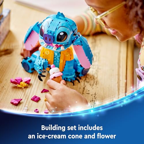 LEGO | Disney Stitch Toy - Play & Display Figure with an Ice-Cream Cone & Decorative Flower - Gift for 9+ Year Old Girls, Boys & Lilo & Stitch Movie fans - 43249 - Image 4