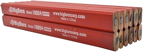 Miniatura 3 de Big Horn 19854 - Lápiz de carpintero de 7 pulgadas de largo x 9/16 pulgadas de ancho, paquete de 12 unidades