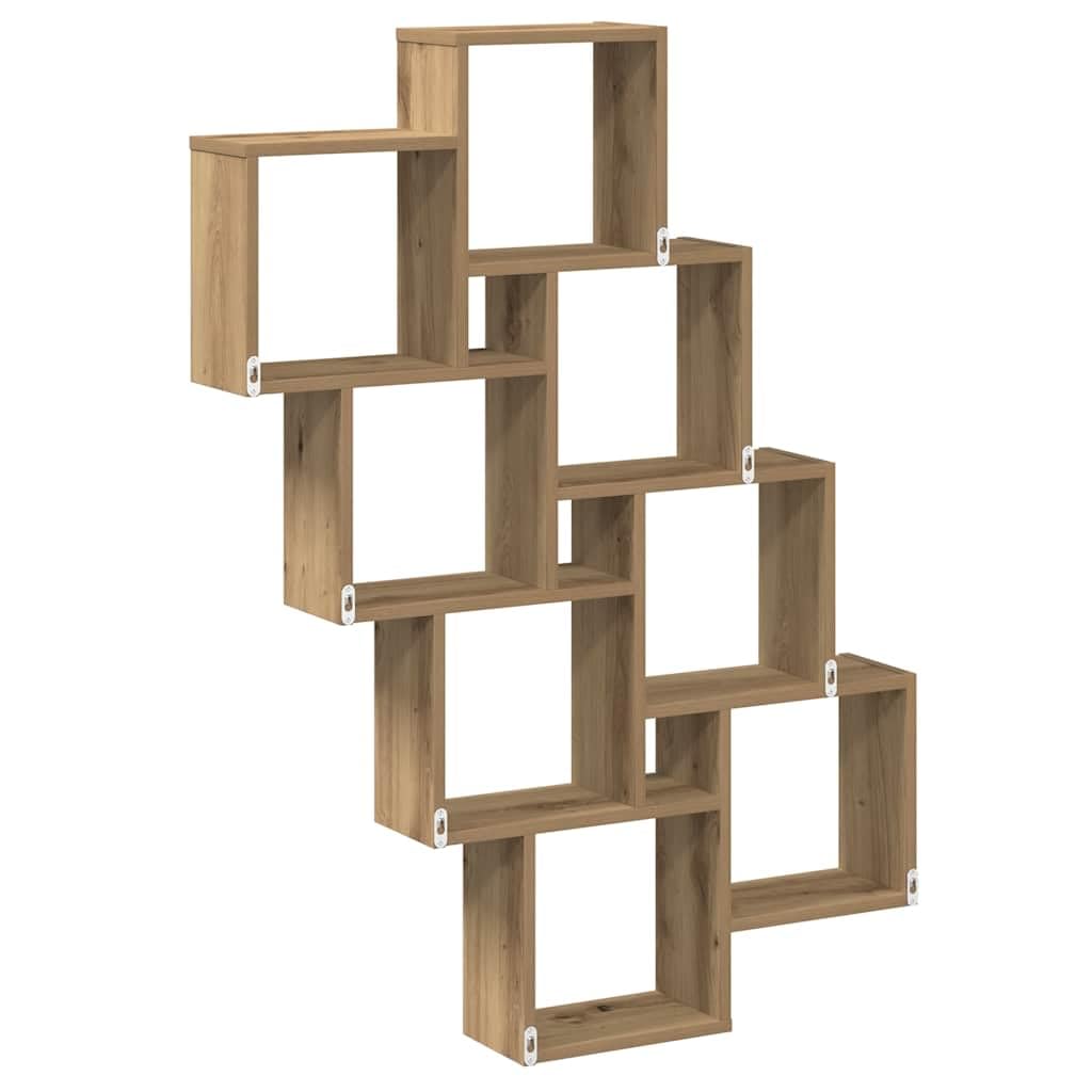Étagère murale en forme de cube chêne artisanal 90x15x119,5 cm