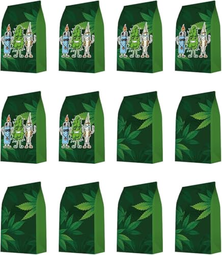 Pot Leaves Party Supplies,12Pcs Weed Leaves Party Gift Bags for Pot Leaf Theme Birthday Decorations Set,for Green Weed Leaves Theme Birthday Baby Shower Bachelor Party Wedding Decorations
