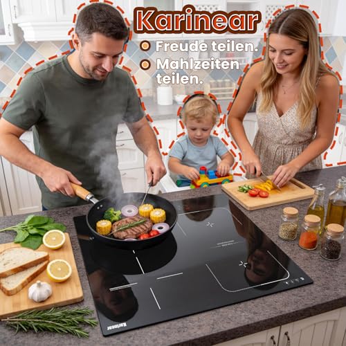 Foto von Karinear Induktionskochfeld 60 cm, 4 Platten 7200W, Flex Zone, Boost