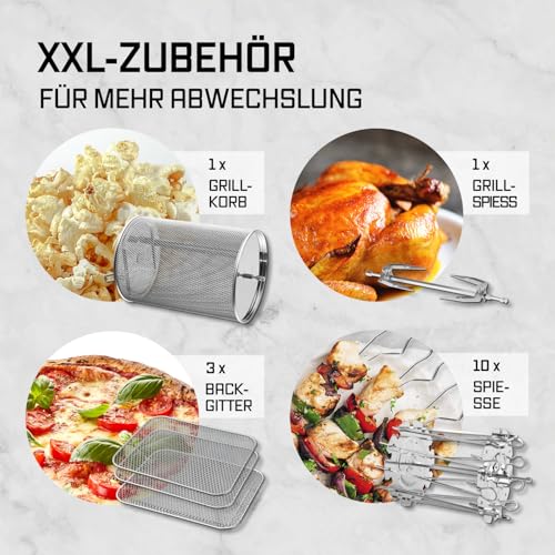 GOURMETmaxx Heißluftofen mit Panoramadach & Frontfenster 12,5 L | Heißluftfritteuse mit 9 Funktionen | Airfryer, Fritteuse & Minibackofen in 1 | für max. 8 Personen | Heißluftfritteuse mit Farb-Icons 4