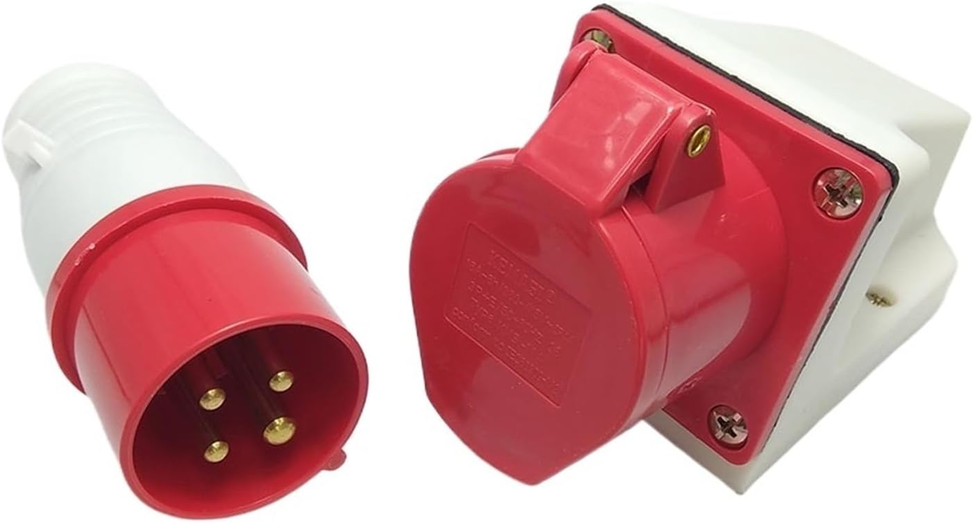 Industrial Plug and Socket Connector 380V Three-Phase Electric 3 core 4 5 Hole 16A Waterproof Explosion-Proof Aviation(4P Plug)