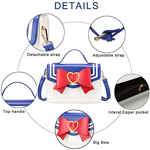 Cute Anime Sailor Moon Inspired Cosplay Top-Handle Purse Small Shoulder Crossbody Bow Bag For Women Girls #TOP4