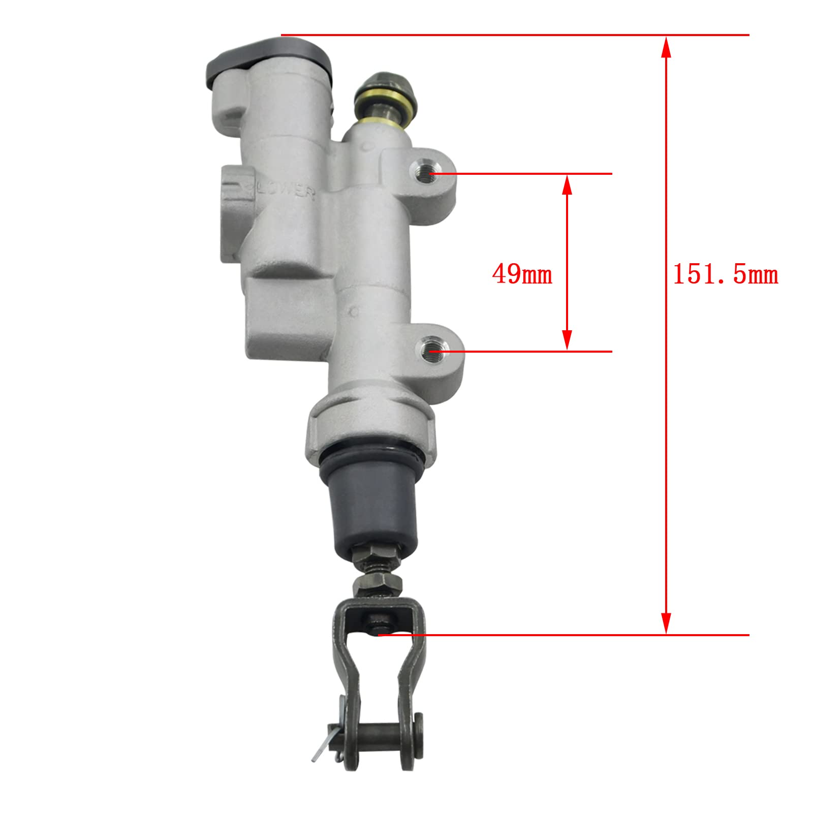 AHL Pompe de frein arrière Maître Cylindre de frein arrière 43500-KZ4-J43 Compatible avec Honda CRF250R 2002-2017/ CRF450R 2002-2016/ CRF250X 2004-2017