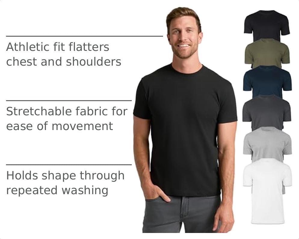 True Classic Mens T-Shirts, Short Sleeve Crew Tall, Variety (6-Pack) 3XL - image 4