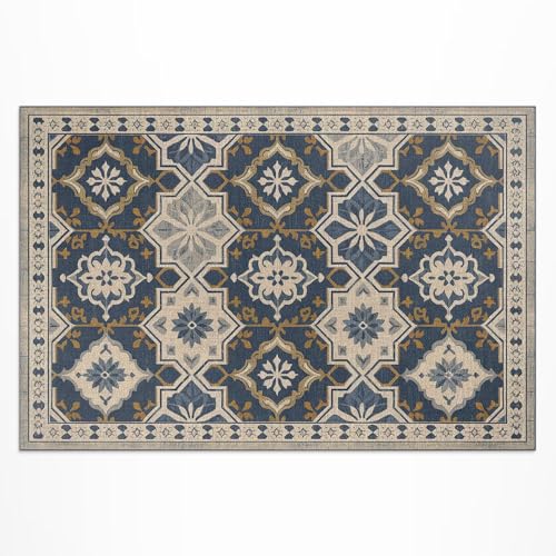 Tapis Extérieur PVC Mosaïque Vintage 150x225 Résistant Décoloration - 2