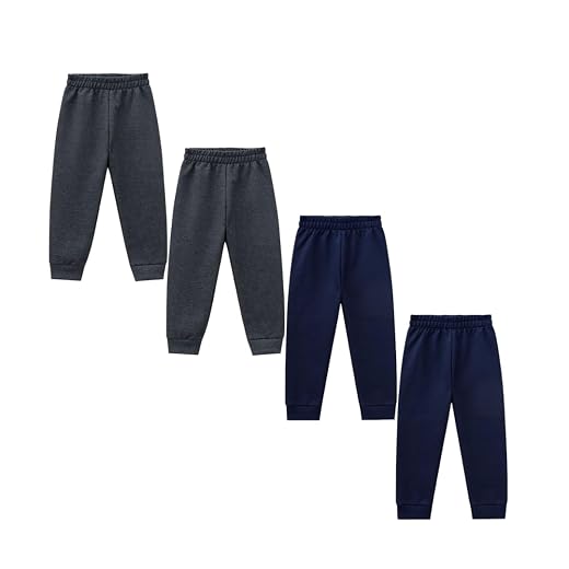 Kit 4 Calças de Moletom KYLY Flaneladas com Punho para Crianças de 10 a 16 anos, Unissex