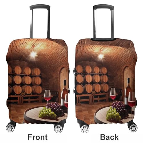 Red Wine Cellar Luggage Cover, Washable Elastic Suitcase Cover Protector Fit 18-32 Inch Luggage3