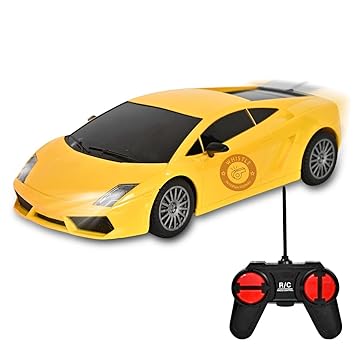 Partish Remote Control Car Kid Super Racing Sports High Speed Toy Vehicle Motor RC Chargeable Cars Birthday Christmas Gifts for Age 3 4 5 6 7 8 9 10 Years Boys Girls (Yellow)