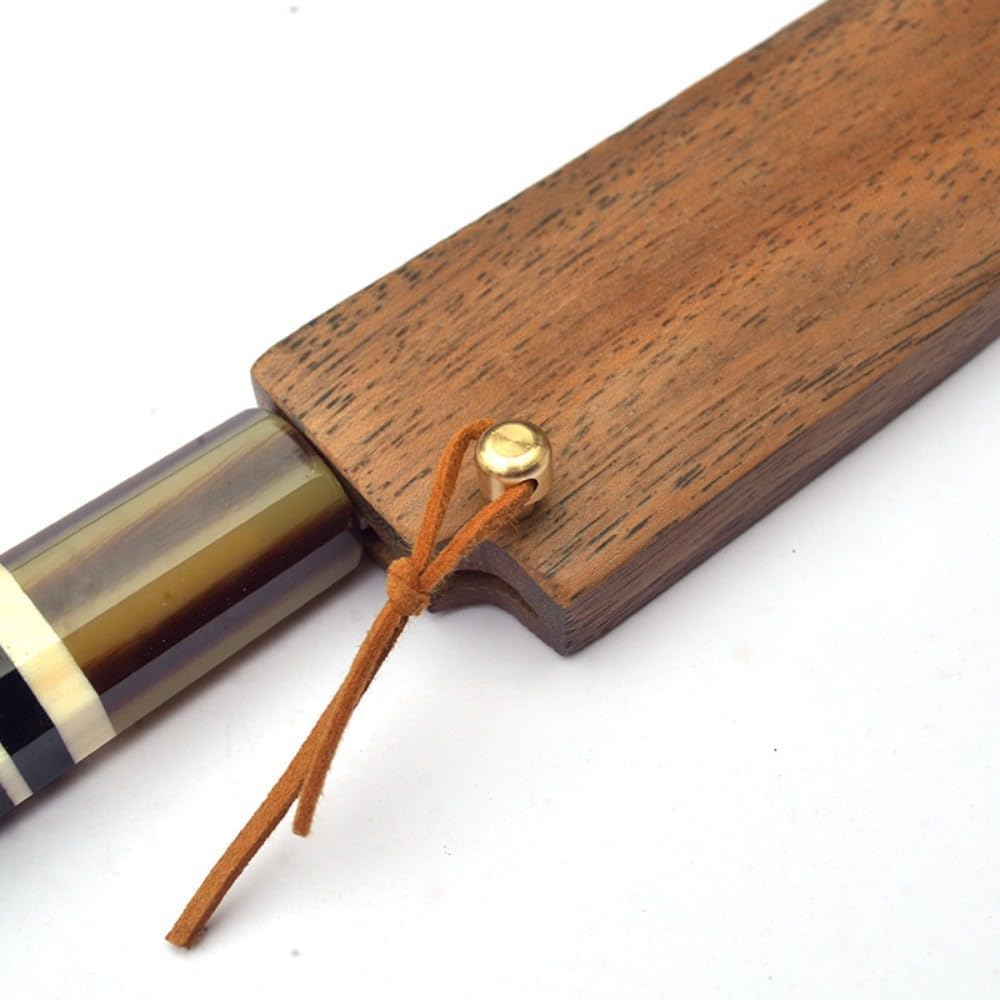 Étui en Bois de Noyer Noir Fait à la Main pour Couteau Japonais Sashimi Couvercle en Bois Avec épingle en Laiton Étui pour Couteau de Chef Protecteur (Yanagiba Sujihiki 270MM)