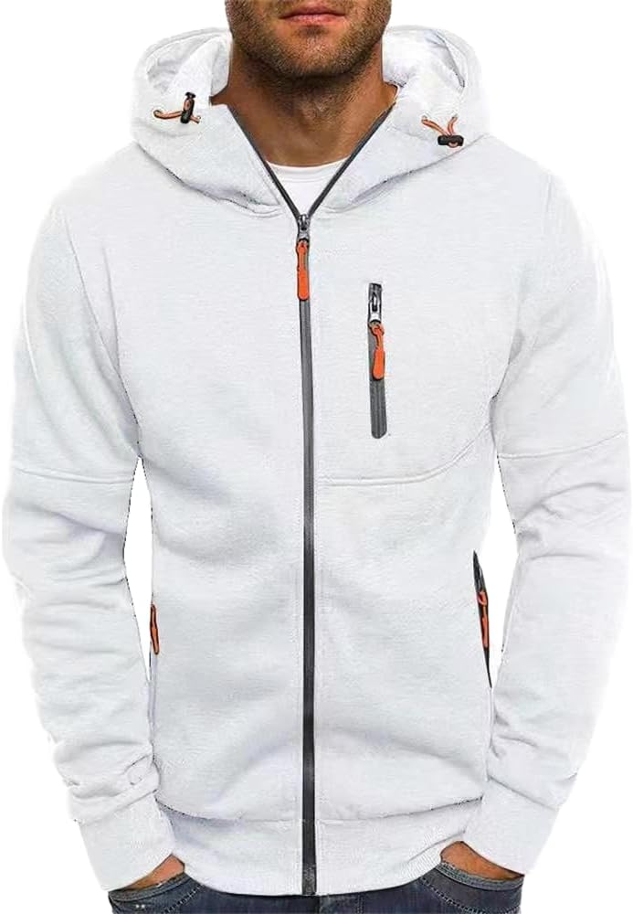 Mens Western Hoodies Fall Winter Shirts Oversized Long Sleeve Zip up Hooded Sweatshirt Casual Retro Jacket Coats