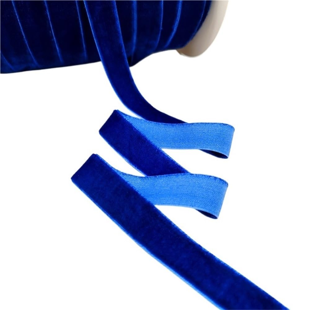 WEITINGKKK Ribbons for Gift Wrapping, Wedding Decor Ribbons 5 Yards Multicolor Velvet Ribbon 6-25mm Handmade Fringe Fabric(Blue,25mm)