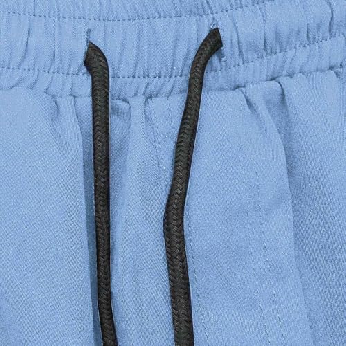 Image of Mens Casual Shorts Cotton Drawstring Summer Beach Stretch Hiking Golf Short Solid Color Joggers Shorts Pockets