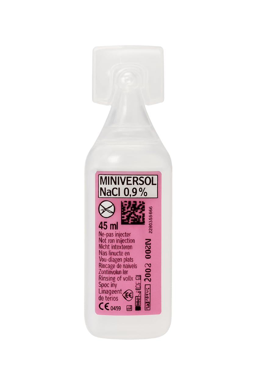 Sérum Physiologique Stérile Unidose 45ml | Pack 24 Physiodoses Grand Format Solution Saline Isotonique NaCl 0,9% | Lavage Nasal Bébé, Enfant, Adulte | Hygiène du Nez et des plaies