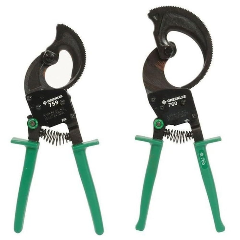 Greenlee Ratchet Cable Cutter, Center Cut, 13-3/4In