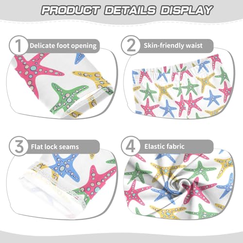 Girls Leggings Size 4T Starfish Spots Stretchy Tights Girl Clothes Comfortable Pants for Workout School3