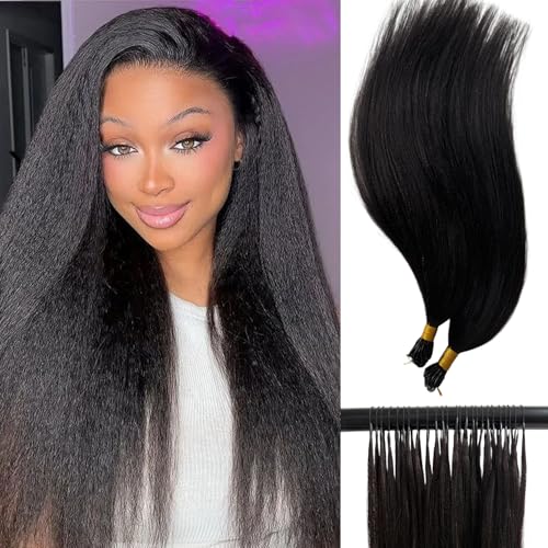 Light Yaki Human Crochet Hair Pre-Separated Knotless Invisible Yaki Straight