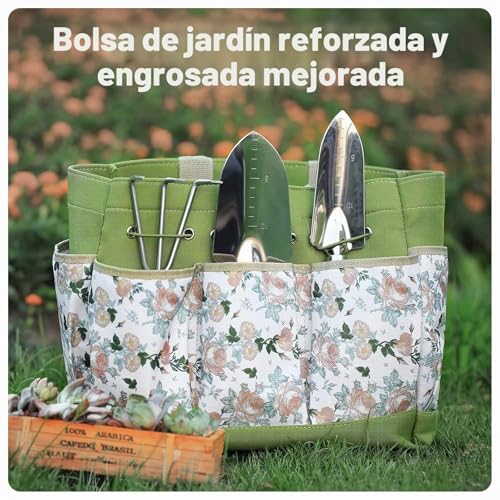 Miniatura 2 de Grenebo Juego De Herramientas Para Jardín 9pc, Set Jardineria Adulto De Acero Inoxidable, Kit De Jardinería Bolsa De Jardín, Tijeras Podar,Pala Jardinería,Guantes,Paleta Y Rastrillo De Mano Etc