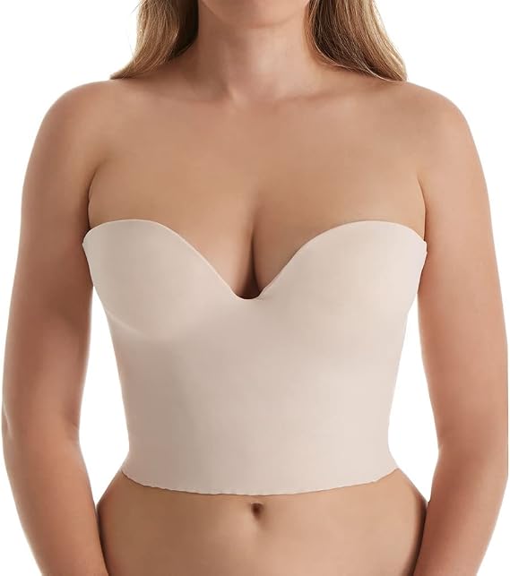 Carnival Women's Low Plunge Backless Seamless Molded Longline Bra