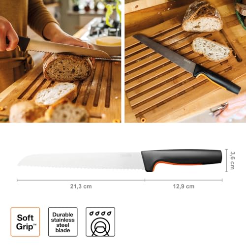 Fiskars Bread Knife, Functional Form, Total Length: 34 cm, Japanese Stainless Steel/Plastic, 1057538 - Image 3