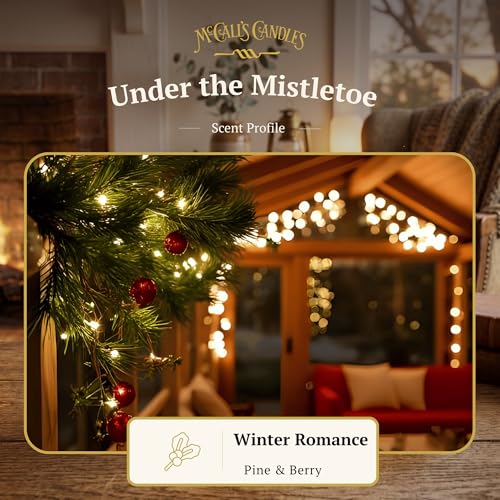 Image of McCall's Candles | Under The Mistletoe | Scented Wax Melt | Frosted Pine, Holly Berry & Holiday Romance | 6-Piece Break-Apart Bar | 12-24 Hours Per Wedge | Poured in the USA | 5.5 oz