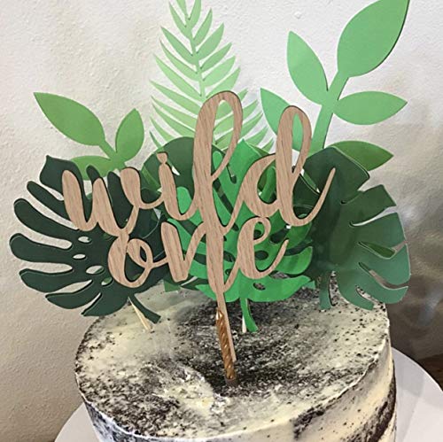 Laventy Set Of 7 Glittery Tropical Leaves Cake Topper Tropical Wedding Cake Topper Greenery Cake Topper Palm Leaf Cake Topper For Jungle Theme Birthday Party Decor Safari Baby Shower Decor #TOP1