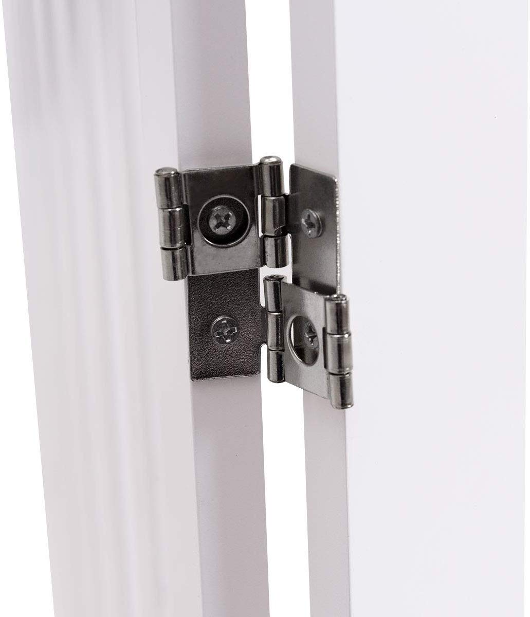 COSTWAY Barrera de Seguridad para Perros Mascotas Valla Protección de Madera Plegable para Habitación Puerta Escalera (Blanco)