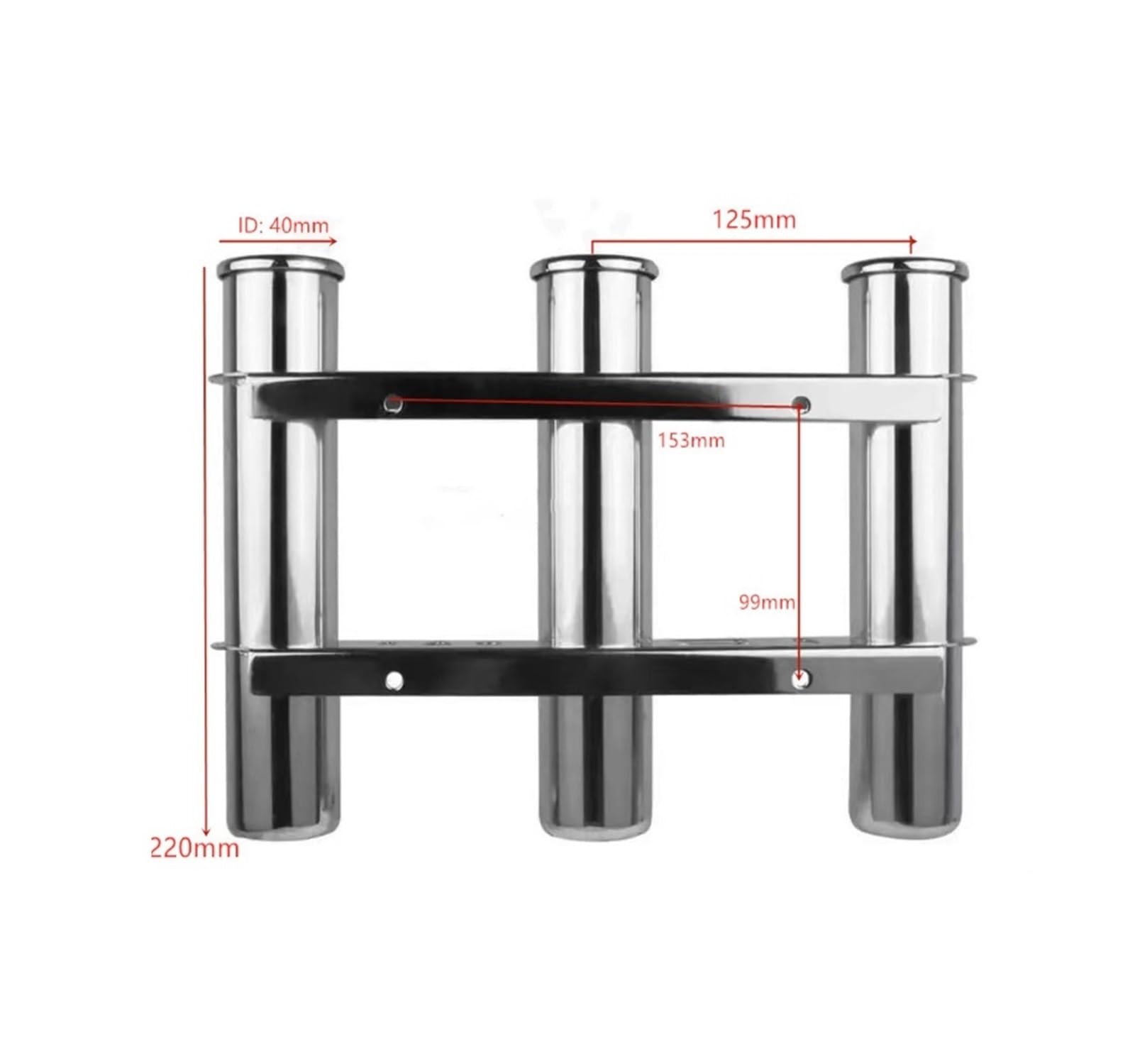 Soporte de almacenamiento for caña de pescar de 3 tubos de acero inoxidable y organizador for embarcaciones, accesorios for yates y embarcaciones s