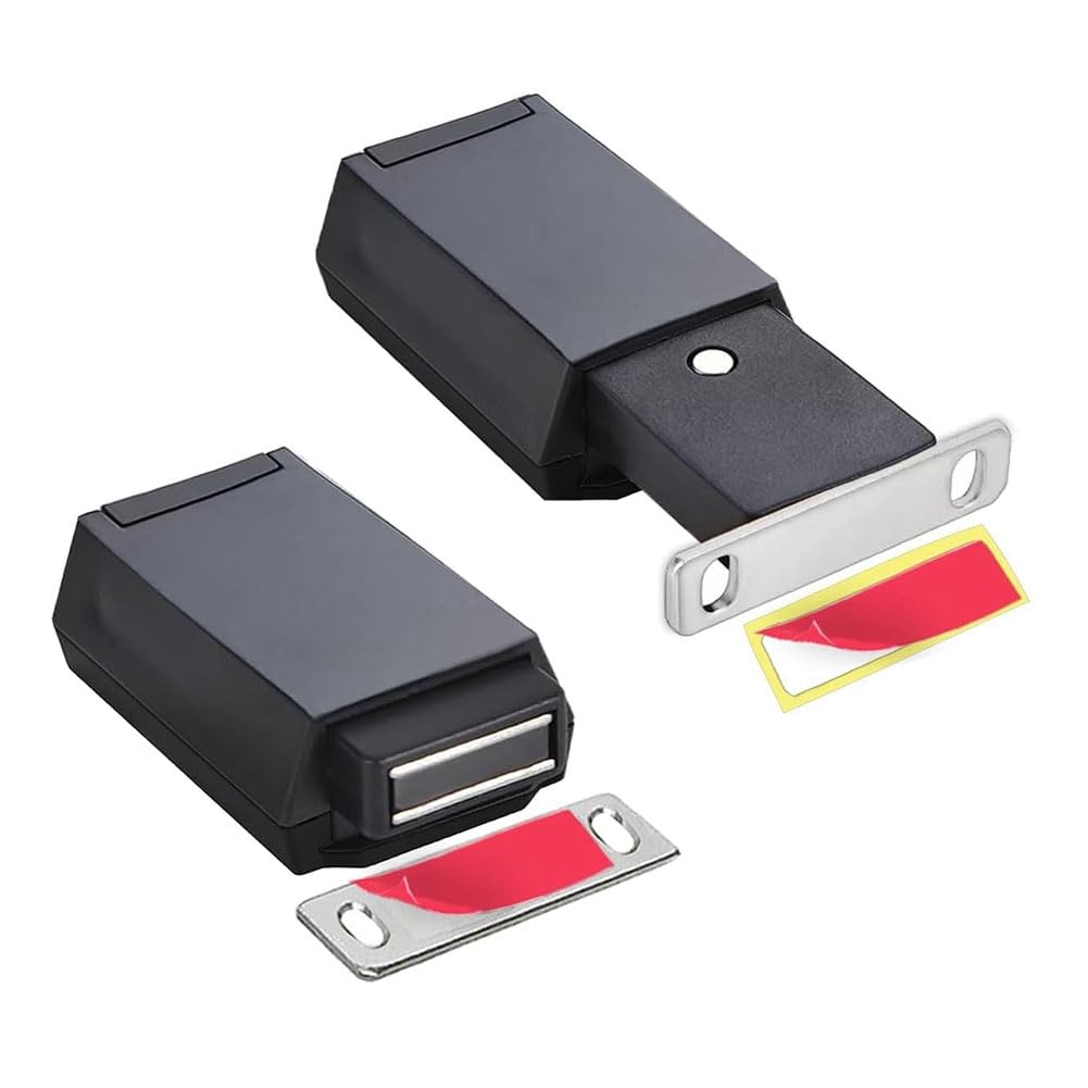 beiyaiey 2 Pack Heavy Duty Push Latch & Lock for Hidden Door Touch Latches and Catch Magnet Push Release Drawer Pull Tip