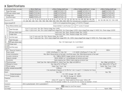 Encodeur rotatif E30S4 à haute résolution 1024 et 3000 impulsions 5V - 5