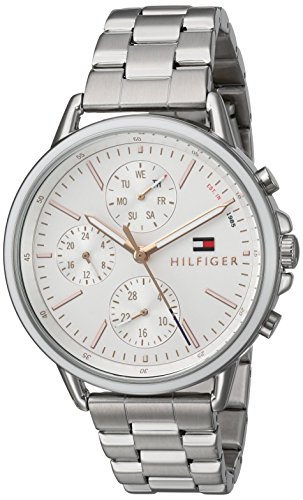 Tommy Hilfiger Women s Casual Sport Stainless Steel Quartz Watch with Stainless-Steel Strap, Tone, 18 (Model: 1781787)