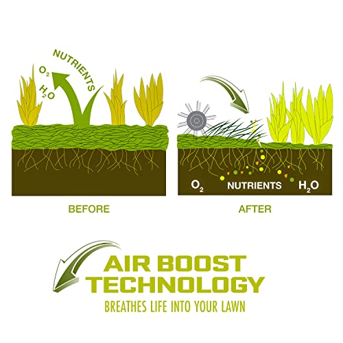 Sun Joe Aj801E 12-Amp 13-Inch Electric Dethatcher And Scarifier W/Removeable 8-Gallon Collection Bag, 5-Position Height Adjustment, Airboost Technology Increases Lawn Health, 13 Inch, Green #TOP7