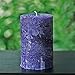 Rustic Textured Purple Unscented Pillar Candle - Choose Size - Handmade