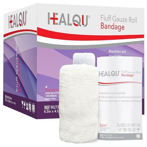 Kerlix - Rollos de vendaje de gasa – 4 1/2 pulgadas x 4.1 yardas, 6 capas, 24 popotes estériles individuales, ultra absorbentes, sin látex, de algodón de grado hospitalario, estilo Krinkle, cuidado de