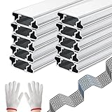 Greenhouse Spring Wire & Lock Channel - 20 Sets 6.6 ft PVC Coated Spring Wire & Aluminum Alloy U-Channel Bundle with Nylon Gloves for Fast Fix Poly Film Shade Cloth