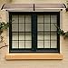 80 x 40 Inch Window Awning Canopy – Outdoor Polycarbonate Rain Cover for Front Door, Window, Porch – UV Protection, Easy Install, Brown Panel Door Awning Canopy with Black Brackets