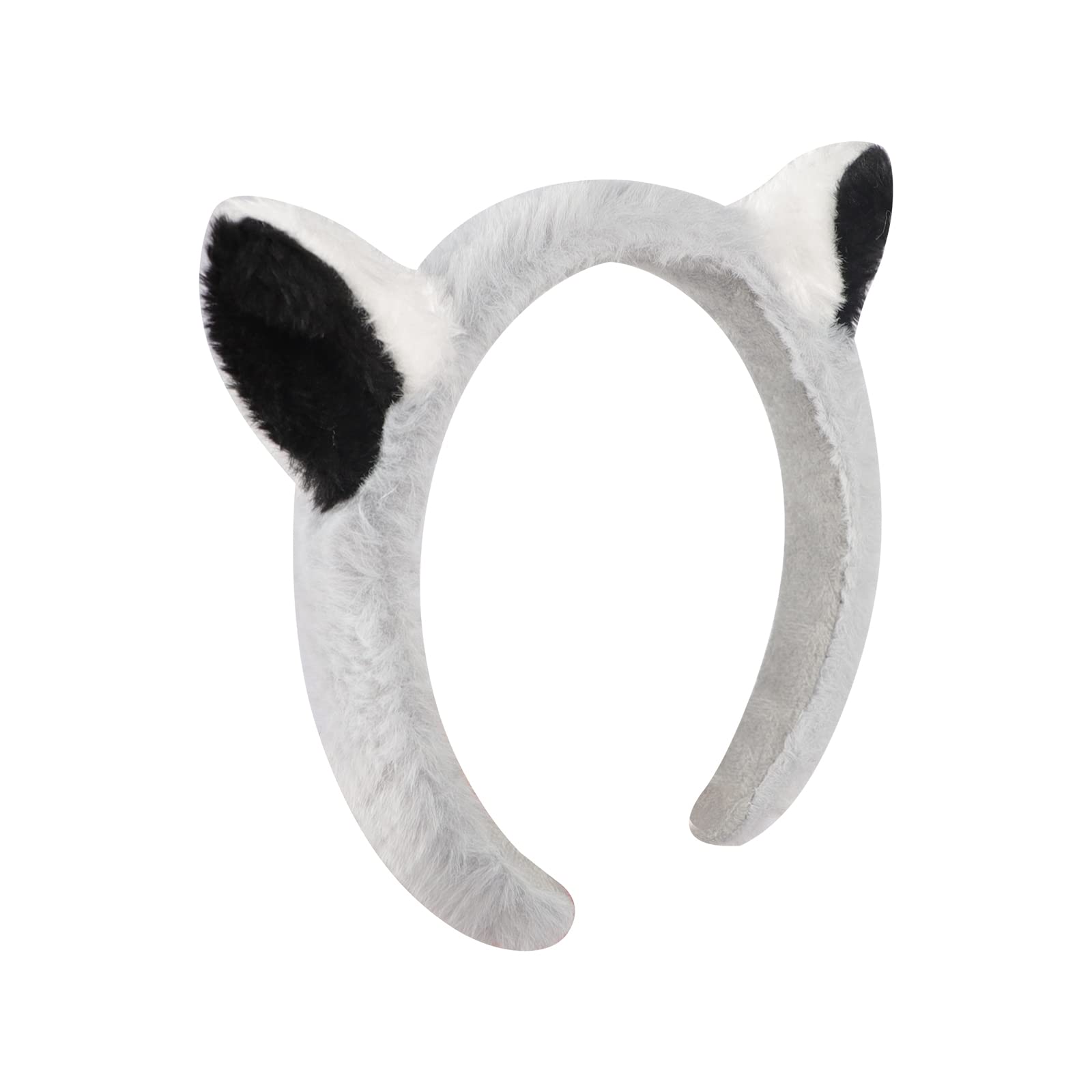 RUIXIA Animals Headband Headwear Cute Handmade Hair Accessories Raccoon Cosplay Headpiece Ears and Tail Costume Set Plush Cute Cosplay Props Party Decoration - Image 3