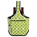 Picnic at Ascot Stylish 2 Bottle Wine Tote with Corkscrew - Trellis Green